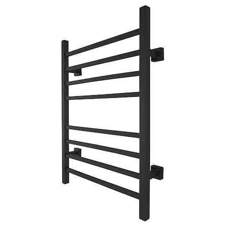 Warmlyyours Sierra Towel Warmer, Black, Dual Connection, 8 Bars TW-SR08KS-HP